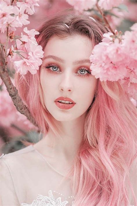 Portraits Of Most Beautiful Women With Flowers Beauty Photography