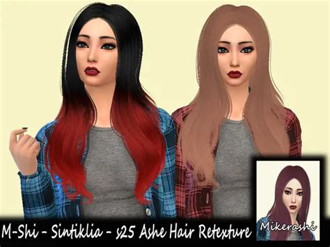 The Sims Resource Sintiklia`s 25 Ashe Hair Retextured By Mikerashi