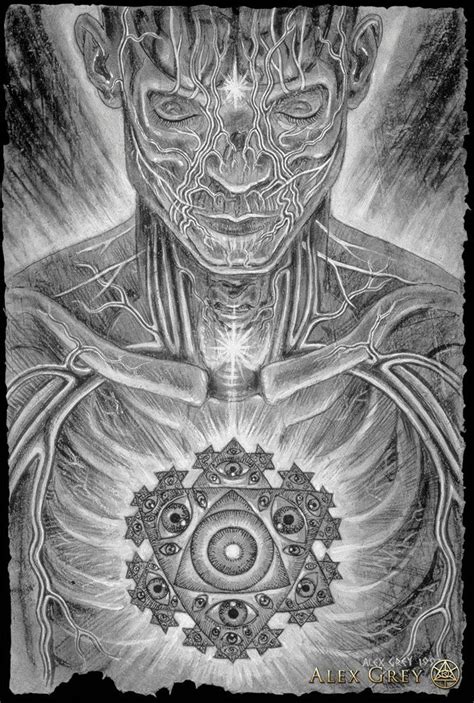 vision and mission the seer mystic eye 1997 charcoal ink on paper 8 x the seer alex grey