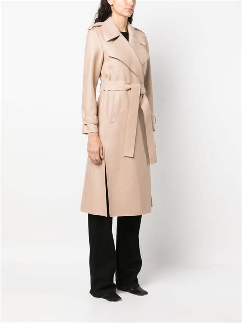 harris wharf london notched collar trench coat in nude modesens