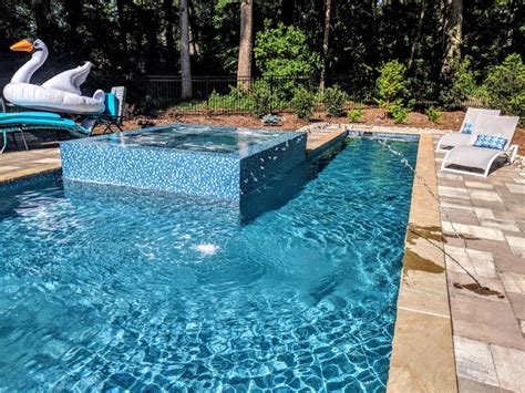 Gorgeous Glass Tile 360 Spillover Spa And Lap Pool Traditional Pool