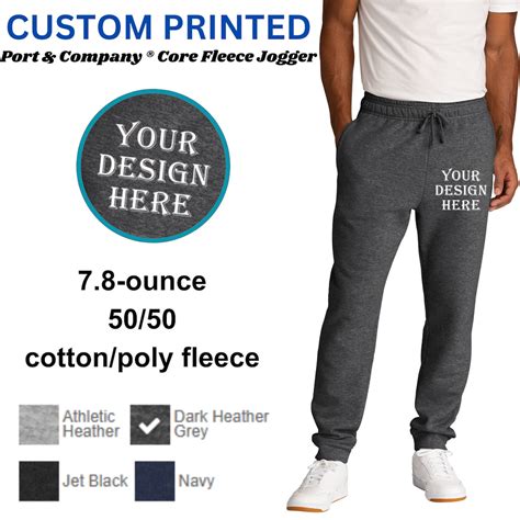 Port And Company Core Fleece Jogger Personalized Sweatpants Custom