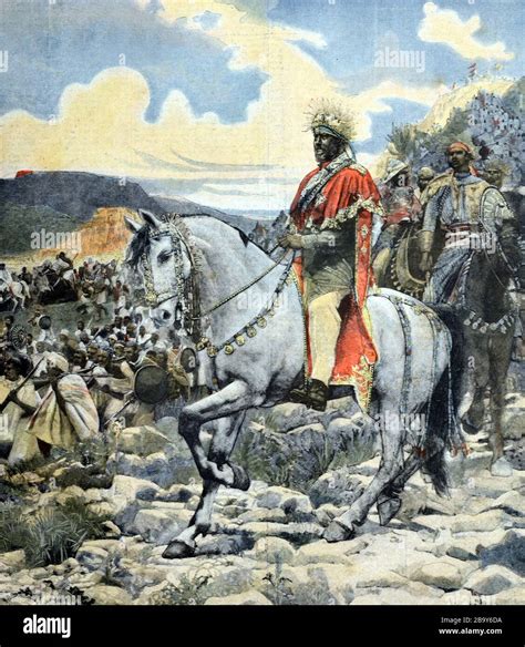 Emperor Negus Menelik Ii Of Ethiopia At Battle Of Adwa 1896 During The