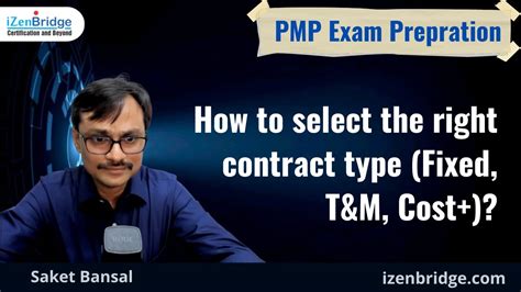 Contract Type Fixed Price T M And Cost Pmp Exam Topic Youtube