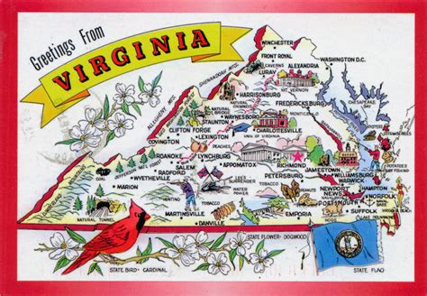 Large Detailed Administrative Map Of Virginia State With Roads Gambaran