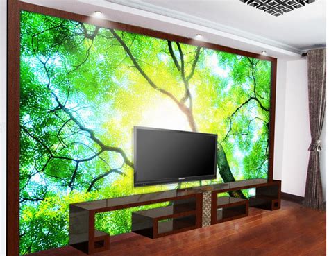 Custom 3d Wallpaper Sunshine Forest Backdrop Of Nature Living 3d