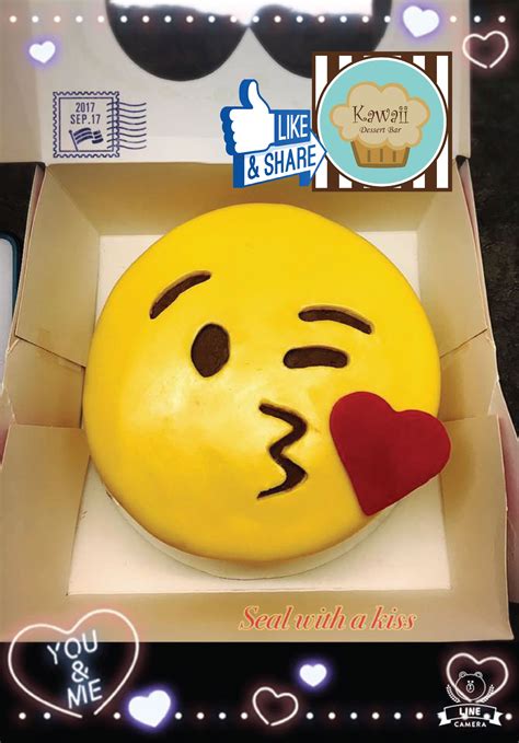 Emoji Flying Kiss Cake