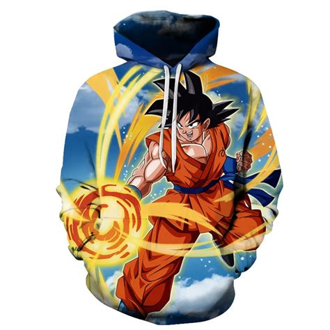 Anime Hoodies Dragon Ball Z Pocket Hooded Sweatshirts Kid Goku 3d