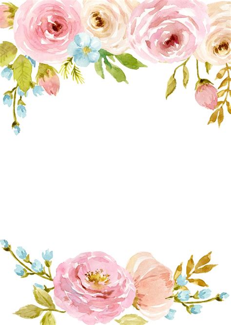 Watercolor Flowers Border Png Free Clipart Vectors Psd Templates