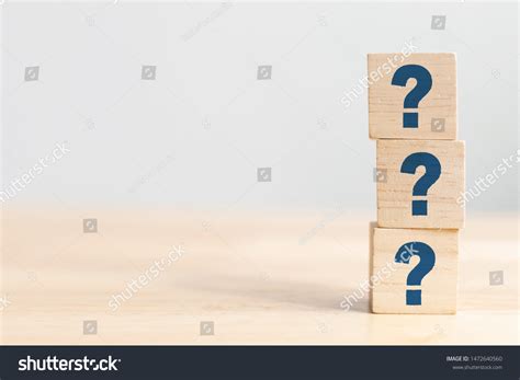 Wooden Cube Block Shape Sign Question Stock Photo Edit Now 1472640560