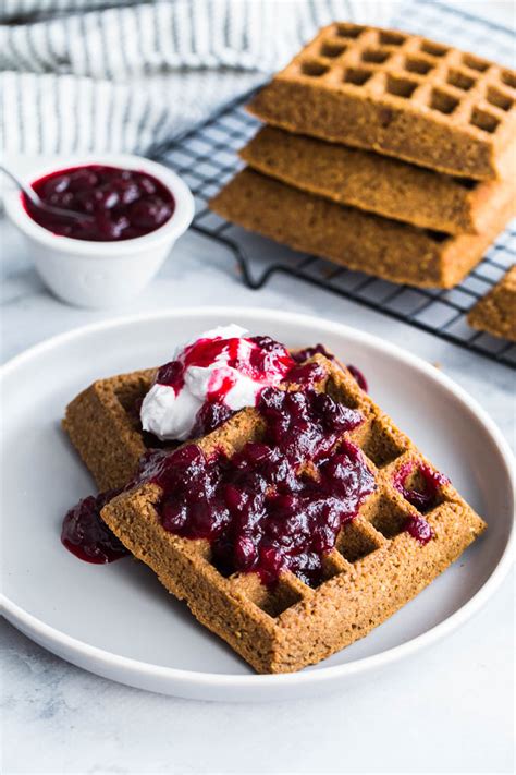 Gingerbread Waffles with Partridgeberry Compote | Crumb Top Baking
