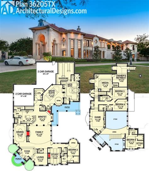 By far our trendiest bedroom configuration, 3 bedroom floor plans allow for a wide number of options and a broad range of functionality for any homeowner. Plan 36205TX: Two-Story Master Retreat | House plans with pictures, House blueprints, Luxury ...