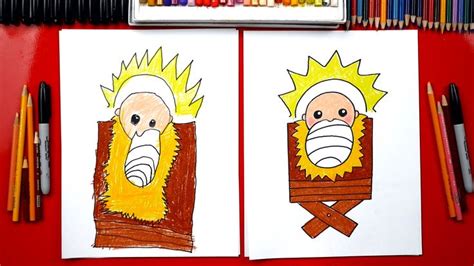 How To Draw Baby Jesus In A Manger Nativity Art For Kids Hub