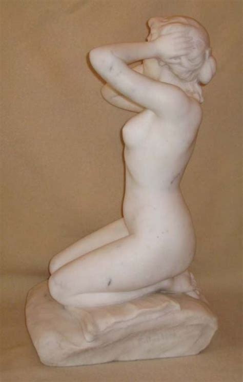Marble Statue Of Kneeling Nude By Constantino Barbella For Sale At