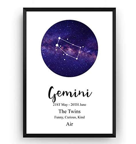 Gemini Print Zodiac Constellation Poster