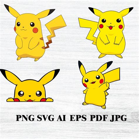 Pikachu Svg Pokemon Clipart Pikachu Bundle Pokemon Png Pikachu Etsy