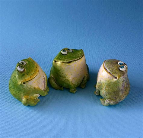 Green Ceramic Frog Frog Collection Figurine Etsy