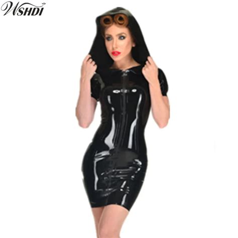 women gothic black leather sexy bodycon party dresses pvc erotic leotard costumes latex bodysuit