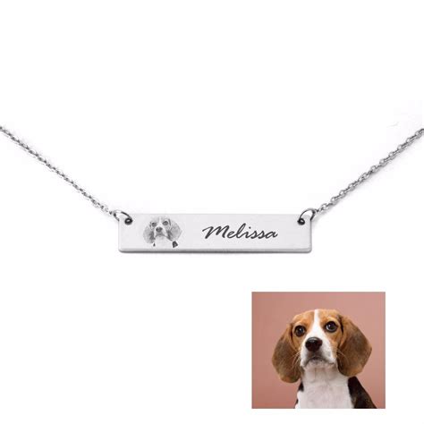 Each one comes with a chain and is beautifully packaged in our signature hand tied satin ribbon box. Custom Your Pet Photo Necklace,Personalized Name Bar ...