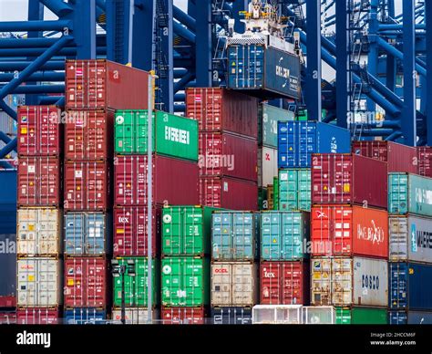 Containers Port Stacked Hi Res Stock Photography And Images Alamy