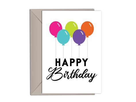 Happy Birthday Printable Card Instant Download Birthday Card Etsy