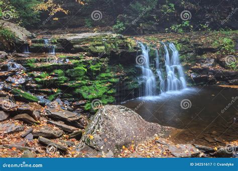 Pennsylvania Cayuga Waterfall Stock Image Image Of Pennsylvania