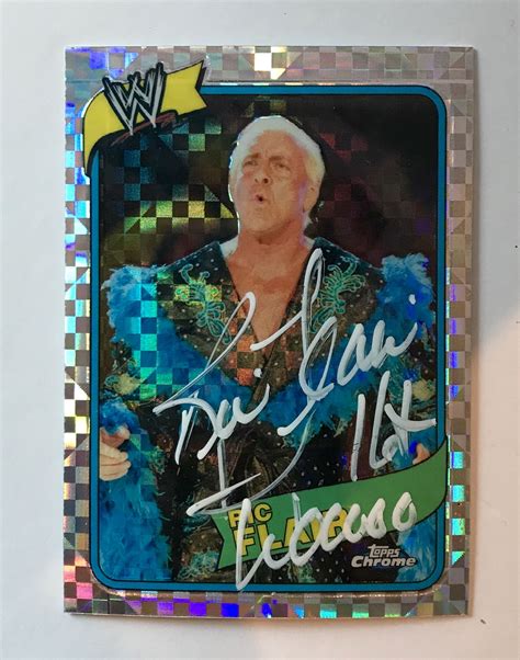 Ric Flair Stylin And Profilin Hologram Cars Signed Topps Heritage Ric