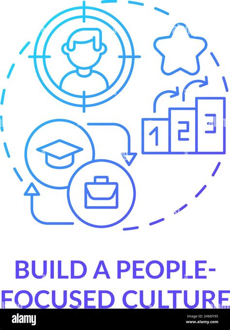 Build People Focused Culture Blue Gradient Concept Icon Stock Vector