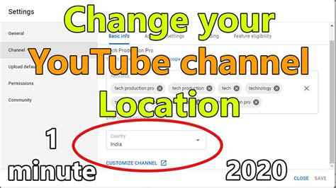Change Your Youtube Channel Location Change Channel Country 2021 The