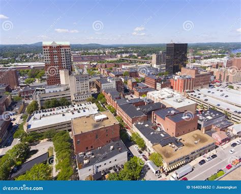 Manchester Downtown Aerial View Nh Usa Stock Photo Image Of