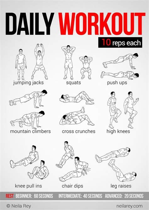 Easy Daily Workout Easy Daily Workouts Daily Workout Plan Daily Workout