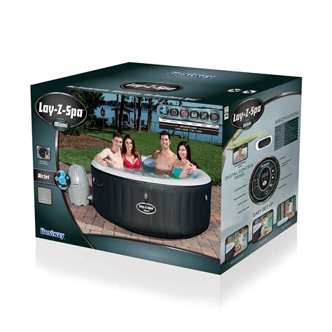 Lay Z Spa 54123 Bnnx16ab02 Miami Hot Tub Airjet Inflatable Spa 2 4 Person Black Buy Online