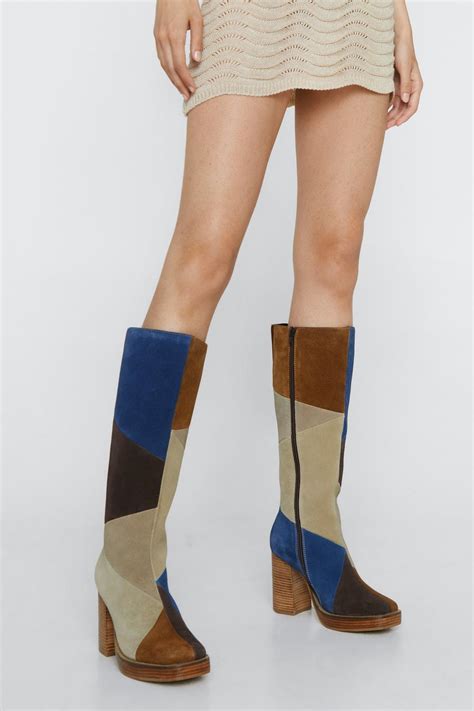Shoes Online At Real Suede Platform Knee High Boots Free Shipping