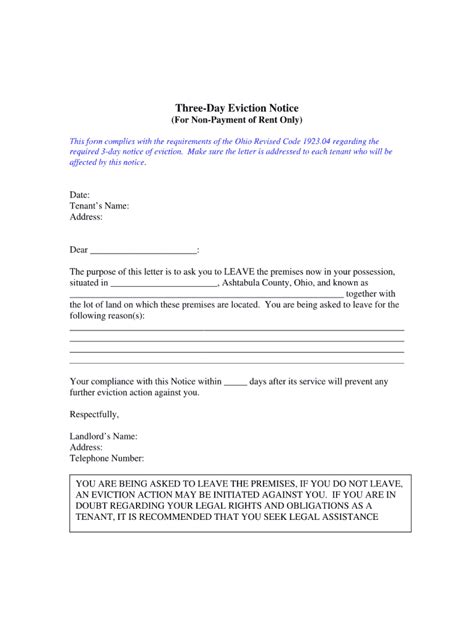 How To Fill Out A 3 Day Eviction Notice In Ohio Fill Out Sign Online