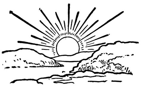 Sunset Clipart Black And White Clipart Best
