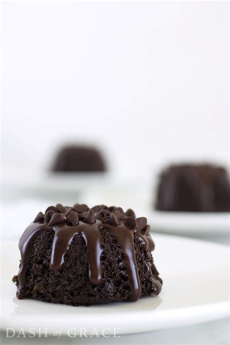 I suggest eating at least. Triple Chocolate Mini Bundt Cakes Recipe - Dash of Grace