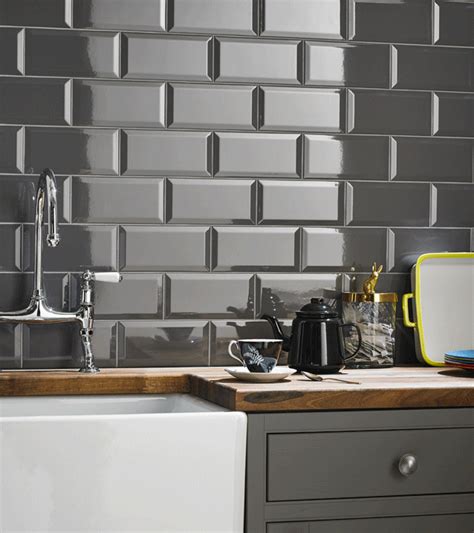 Grey Brick Effect Kitchen Wall Tile Chicmodernhomedecor Grey Kitchen