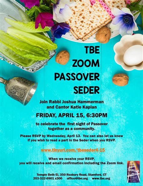 Passover Seder 2022 Temple Beth El