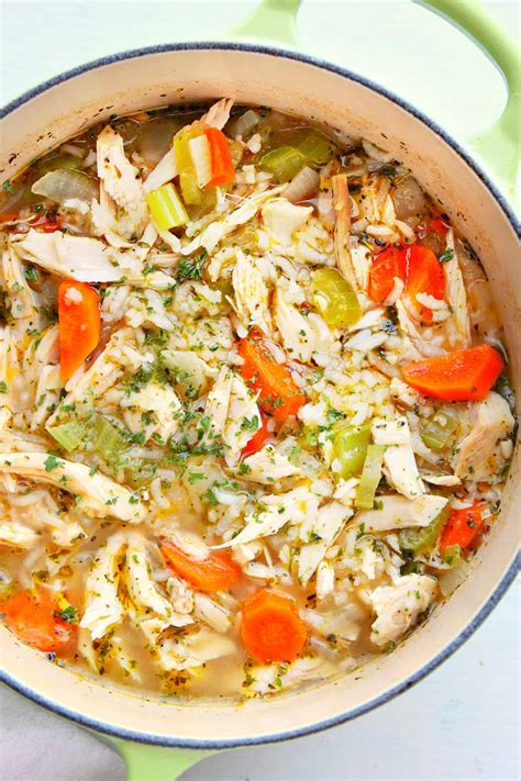 Leftover Turkey Soup with Rice - Crunchy Creamy Sweet