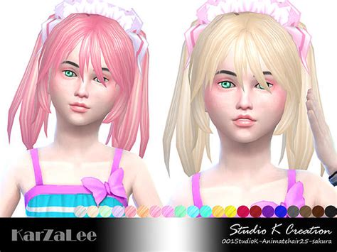 Studio K Creation Animate Hairstyle 25 Sakura Sims 4 Hairs