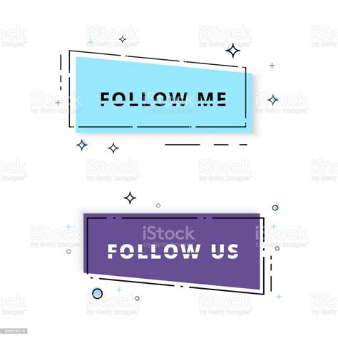 Follow Me Banners Vector Illustration Stock Illustration Download