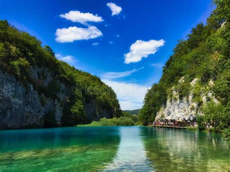 Plitvice Lakes National Park With Turquoise Lake In