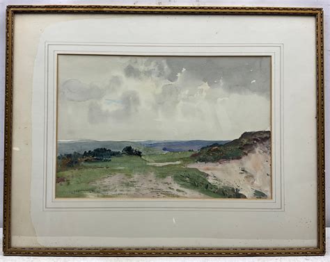 John Sanderson Wells British 1872 1955 Upland Landscape Watercolour