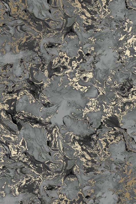 Liquid Marble Wallpaper Charcoal Gold Marble Wallpaper