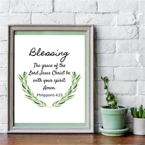 Philippians 423 Printable Wall Art With Olive Branch 8x10 Etsy