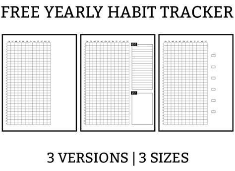 85 X 11 Instant Download Pdf Yearly Monthly Habit Tracker 2021 Paper