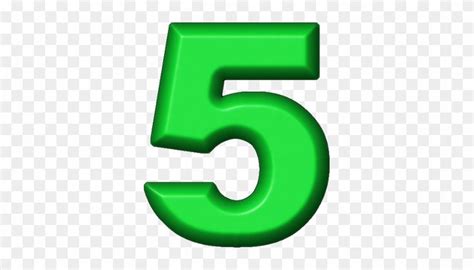 The Number Five Is Green And It Appears To Be Made Out Of Plastic With
