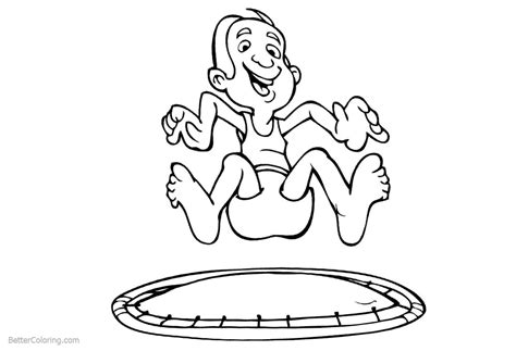 Easter eggs coloring pages | free coloring pages. Cartoon Gymnastics Coloring Pages Trampoline - Free Printable Coloring Pages