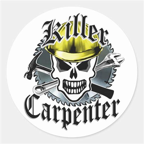 Carpenter Skull Killer Carpenter Classic Round Sticker