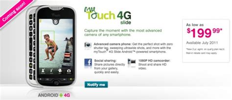 T Mobile Announces Mytouch 4g Slide
